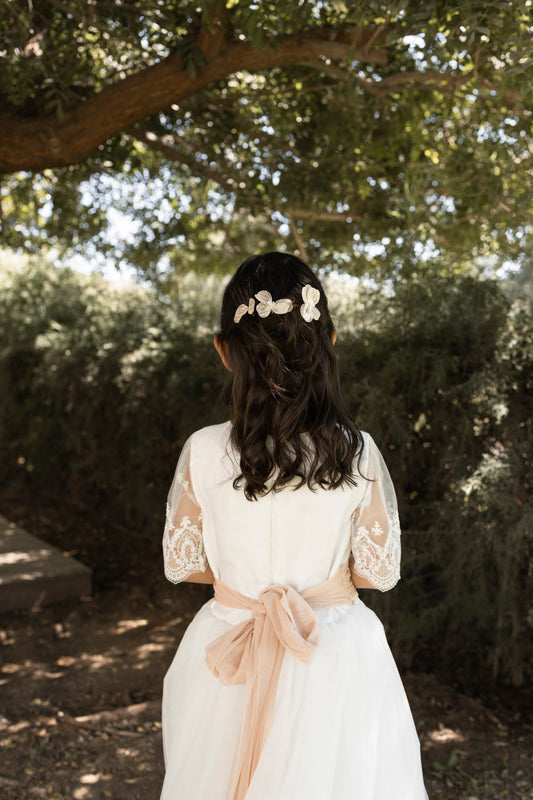 Flor metálica rose gold