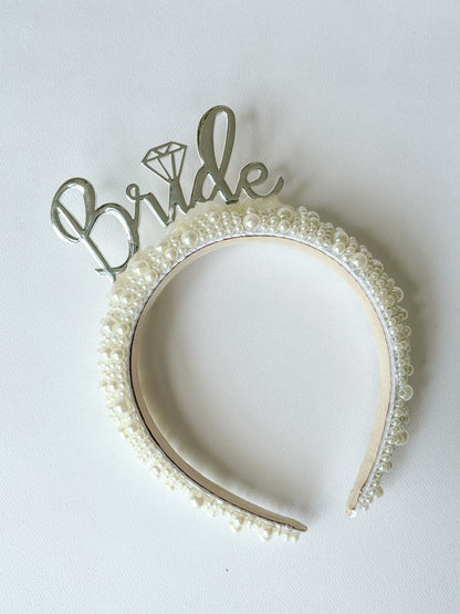 Diadema perlas Bride